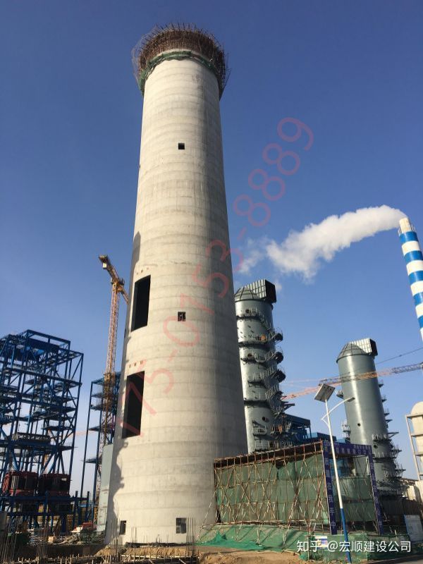 70米玻璃厂烟筒新建
